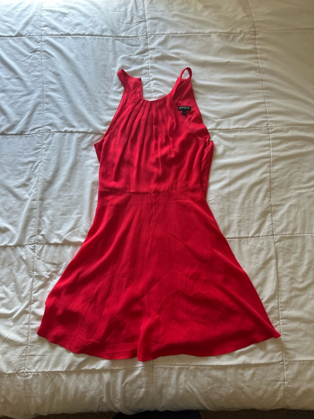 Express Red High Neck Sleeveless Mini Dress